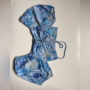 Blue flower crop top